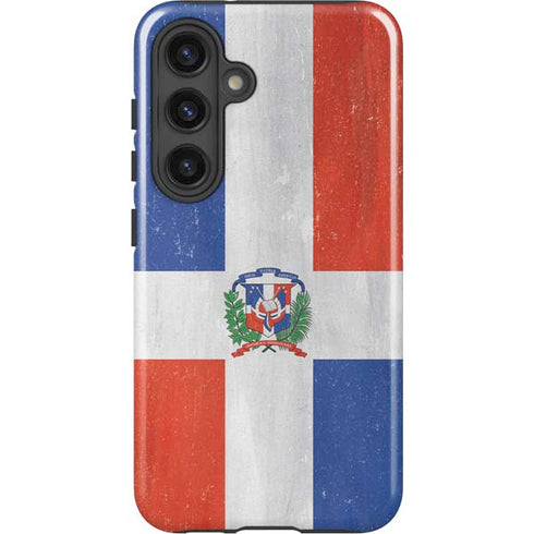 Dominican Republic Flag Distressed Galaxy S25 Impact Case